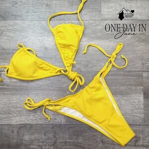 Zaful Tie Back Tie Side Bikini Swimsuit Size S